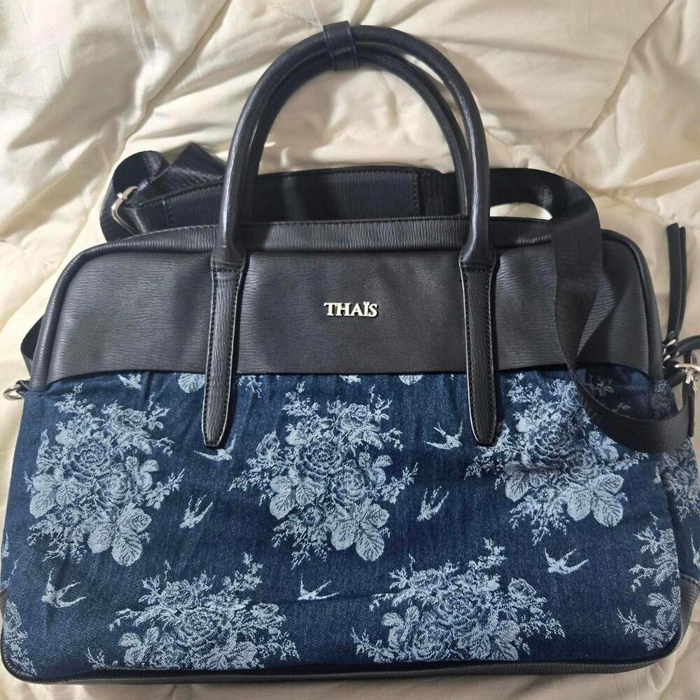 THAIS Structured Messenger Laptop Bag - Twee Retro Tumblr - Recycled Materials